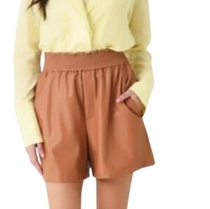 A.L.C. kaleb faux leather shorts tan size M